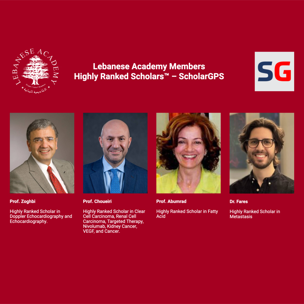 Lebanese Academy Members Recognized as ScholarGPS Highly Ranked Scholars™
